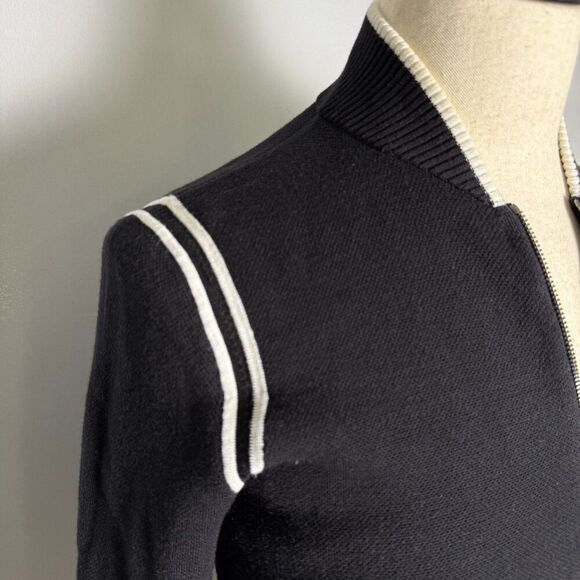 Athleta Venture Sweater Jacket Shacket, Sz XS, Black & White, Drawstring Waist - Picture 5 of 16